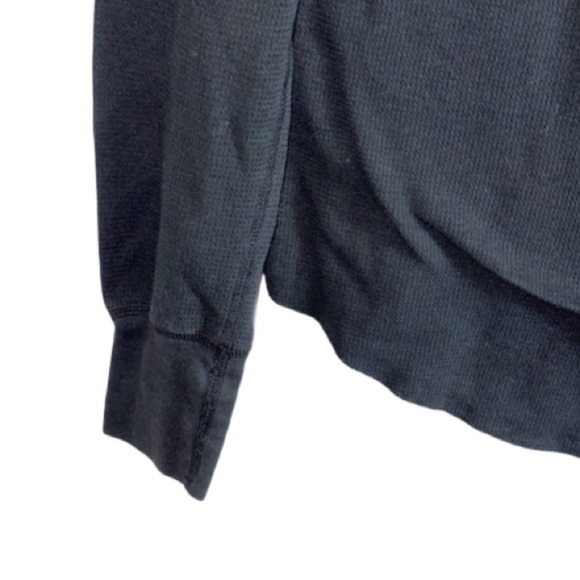 Yvette Mandell Black Crown Henley Sz Small Embellished Rhinestones Thermal - Picture 6 of 7